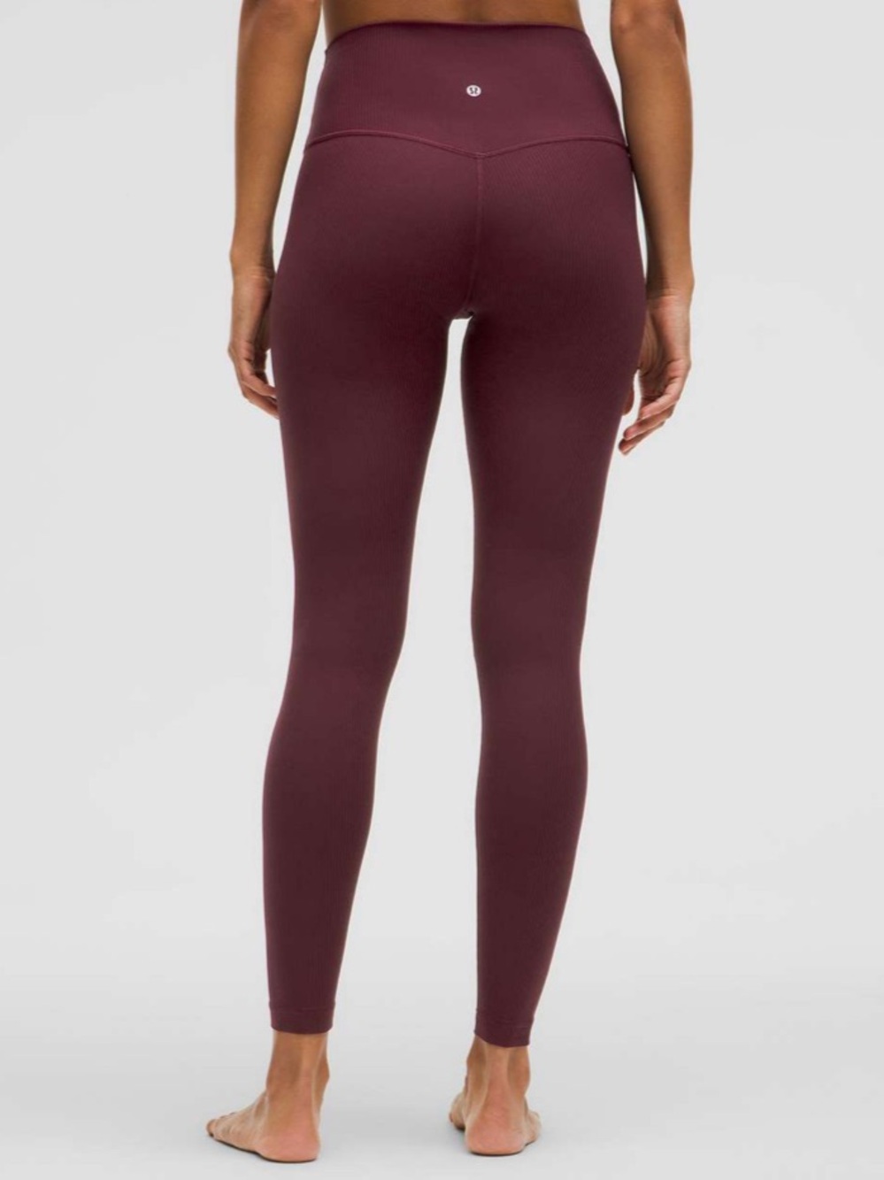 lululemon athletica Ribbed High-Rise Full-Length Leggings — Garnet